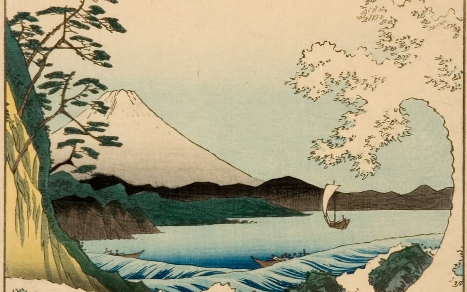 Motion curve Japanese Yamato-e art specimen